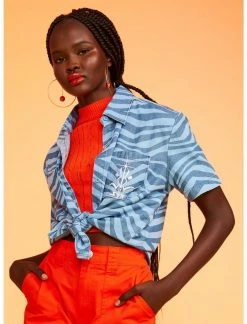 HUNIVERS Her Universe Star Wars Ahsoka Tano Chambray Woven Button-Up Her Universe Exclusive