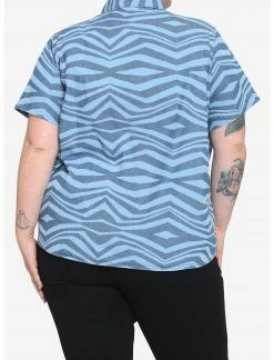 HUNIVERS Her Universe Star Wars Ahsoka Tano Chambray Woven Tie-Front Button-Up Plus Size Her Universe Exclusive -Her Universe shop unnamed file 837