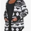 HUNIVERS Ghost Fair Isle Open Cardigan Plus Size