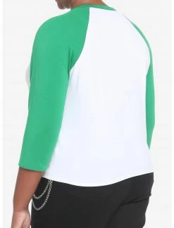 HUNIVERS Harry Potter Slytherin Varsity Crop Raglan T-Shirt Plus Size -Her Universe shop unnamed file 961