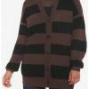 HUNIVERS Black & Brown Stripe Oversize Cardigan